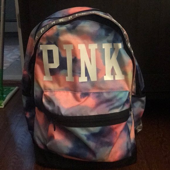 tie dye victoria's secret pink backpack